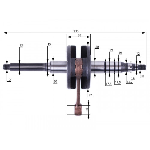 Коленвал Yamaha JOG 50-3KJ