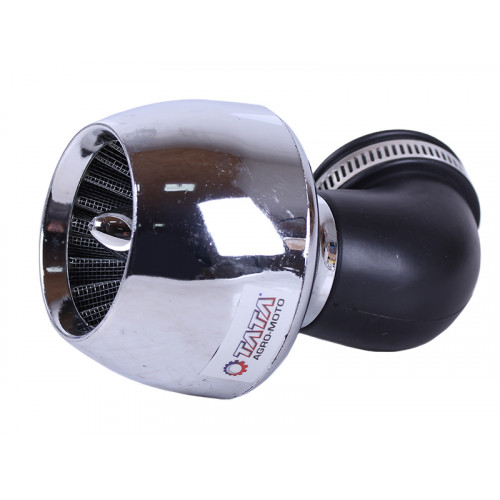 Фильтр нулевой "Turbo" чёрный хром Ø42mm 90° (125-150сс) - АМ