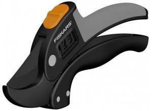 Ручний секатор Fiskars з храповим механізмом PowerStep