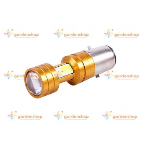 Лампа фары диодная 2 кристалла линза Н6 BA20D 12V 35/35W - LED - АМ