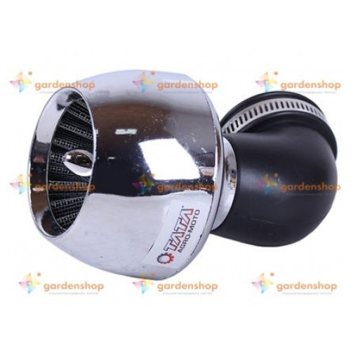 Фильтр нулевой "Turbo" чёрный хром Ø42mm 90° (125-150сс) - АМ