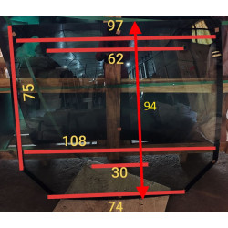 Заднє скло для тракторів ТE-504С (тип №3)