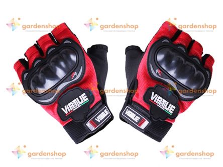 Мотоперчатки YM001-15 (короткие) красные size L цена- Фото №1