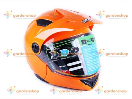Шлем MD-900 оранжевый (трансформер) size M - VIRTUE цена- Фото №1