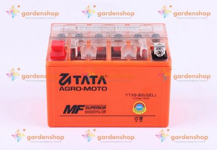 Аккумулятор гелевый, 9Аh-YTX9-BS, оранж., 150*85*105мм - OUTDO цена- Фото №1