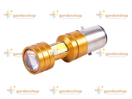 Лампа фары диодная 2 кристалла линза Н6 BA20D 12V 35/35W - LED - АМ цена- Фото №1