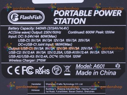 Фото - Портативна зарядна станція FlashFish A601 150000mAh 600W- Фото №4